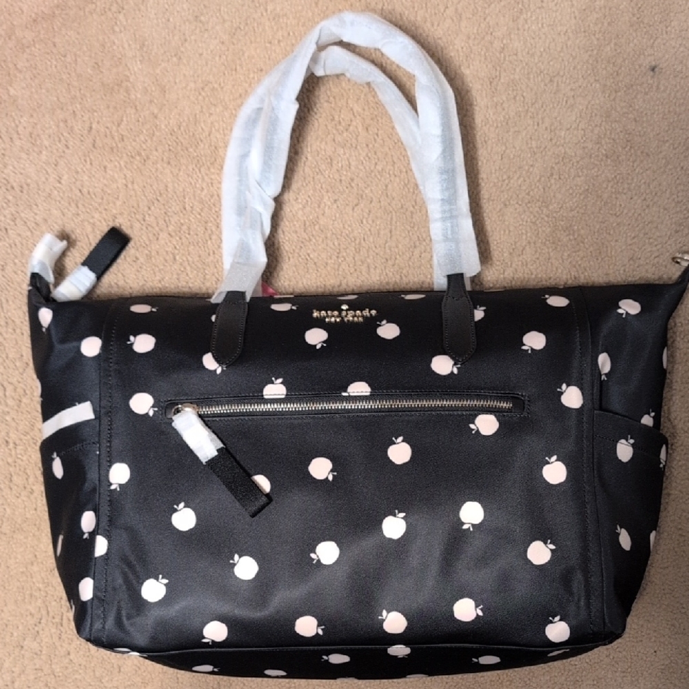 Kate Spade Blank And White Apple Weekender